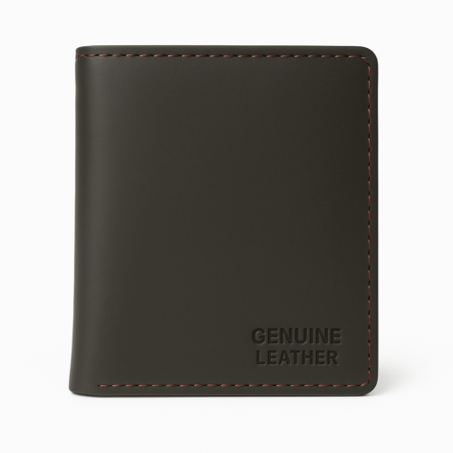 Leather Wallet- Dark Grey