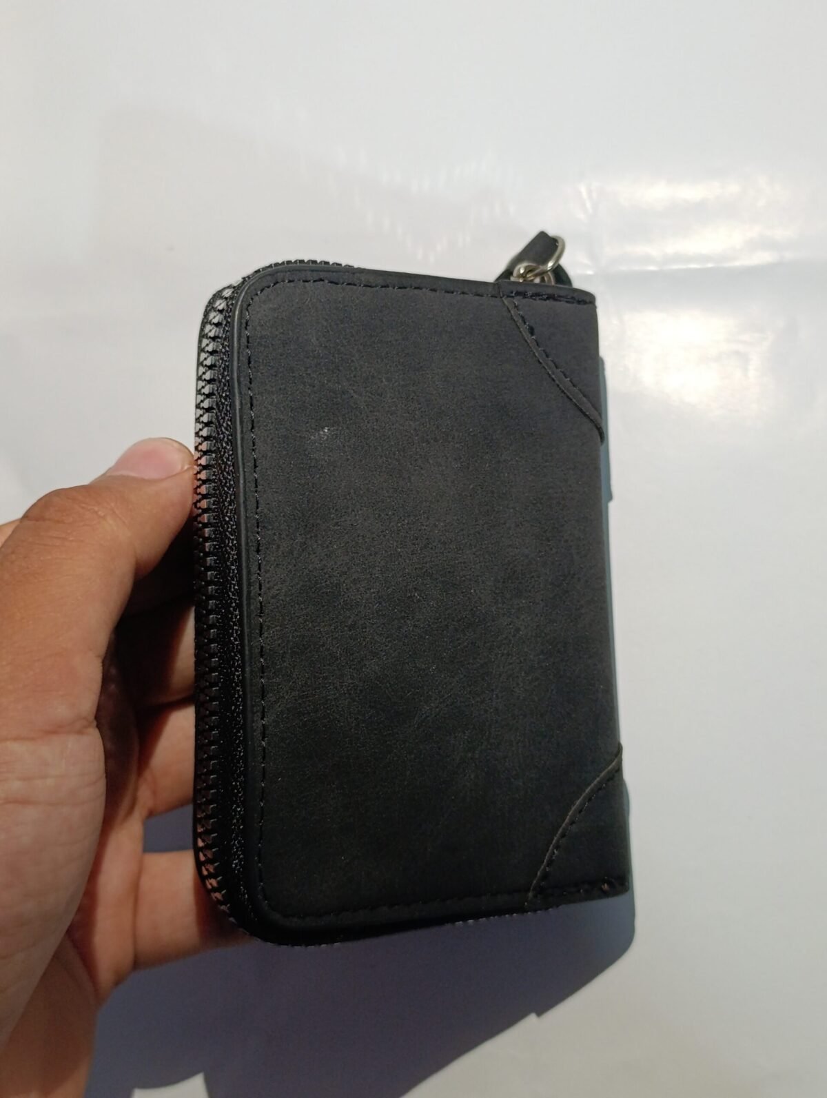 Zipper Wallet – 9 Card Slots & 2 Cash Pockets | Black & Light Brown Combination - Image 2