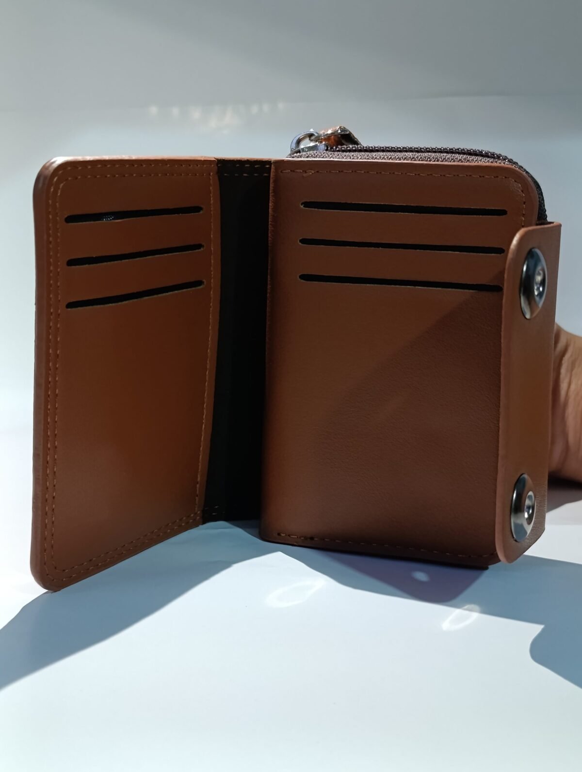 Clutch Style Wallet – Multi-Pocket | Blue & Brown - Image 3