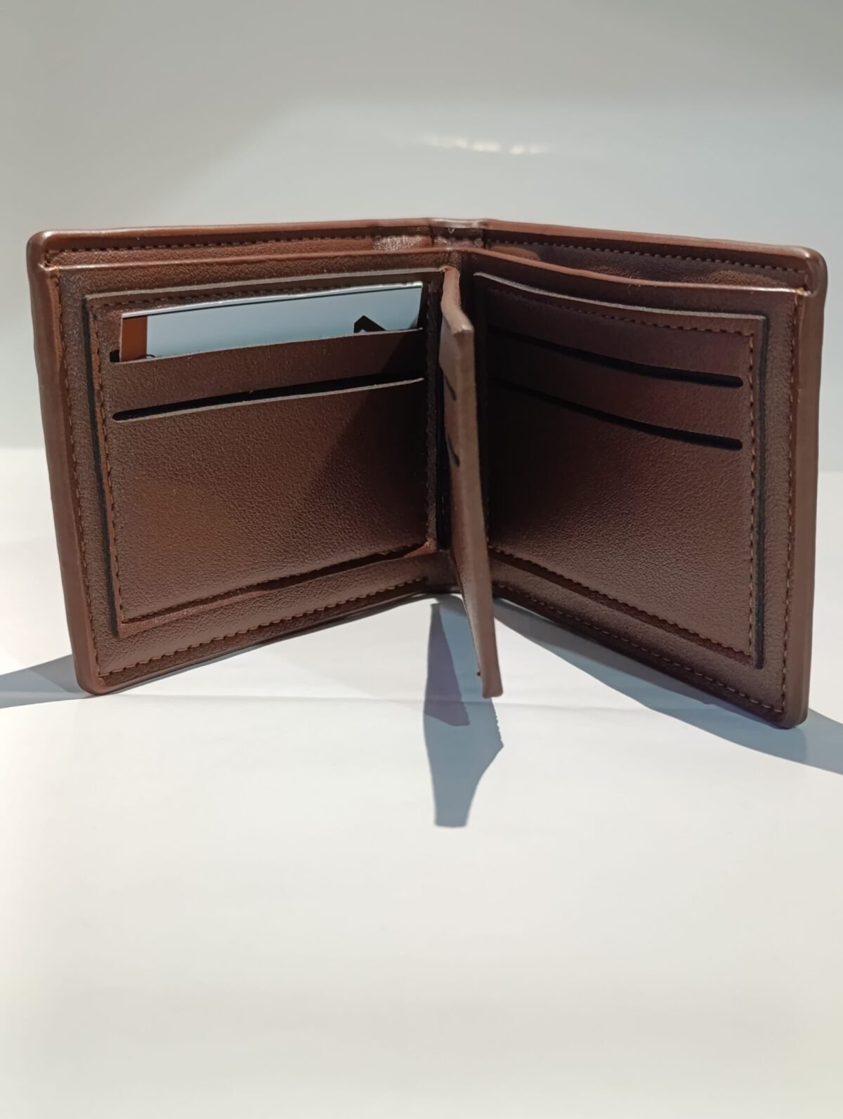 Classic Wallet – 7 Card Slots | Grey & Brown - Image 3