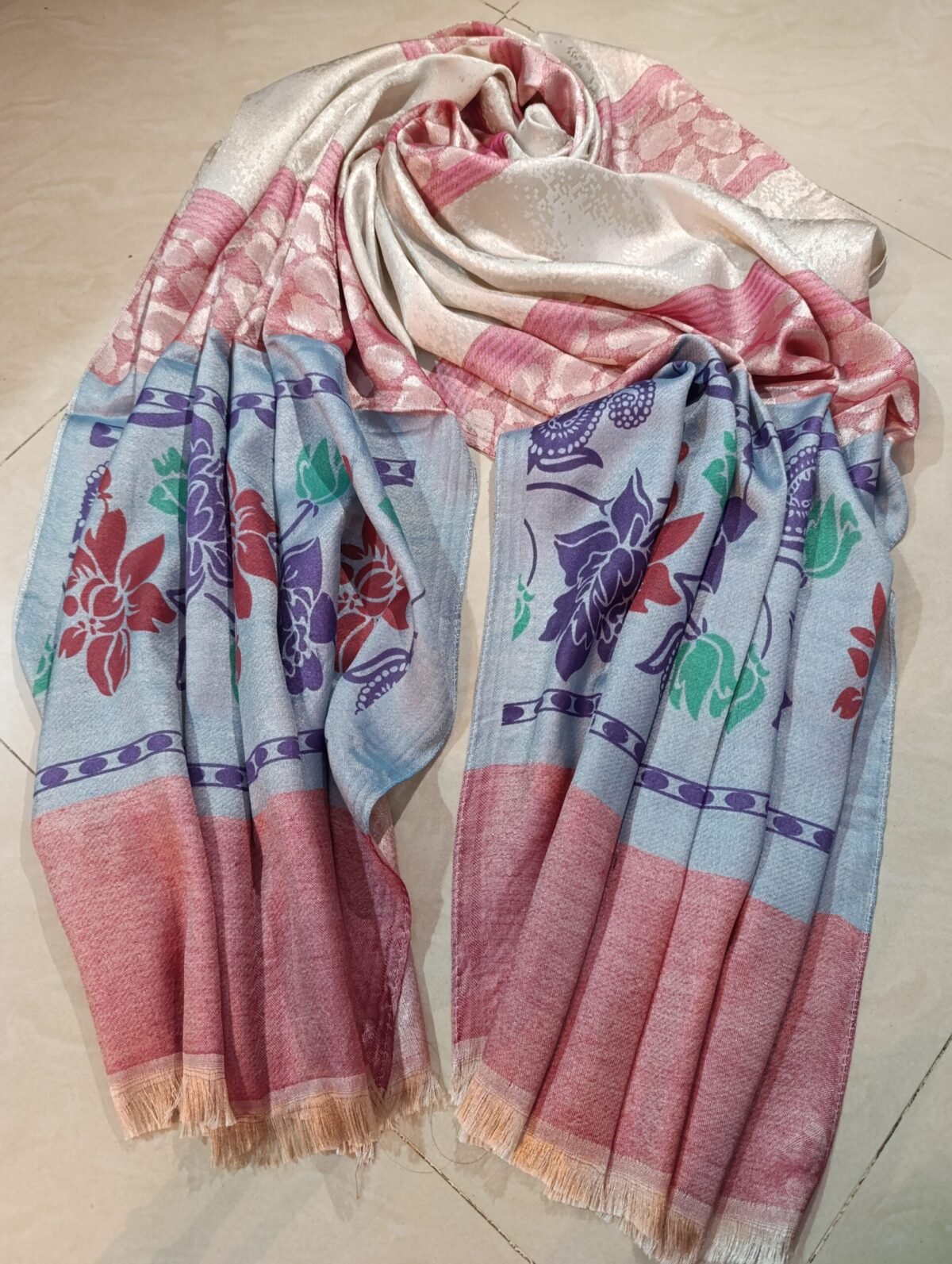 05 pink silver with flower